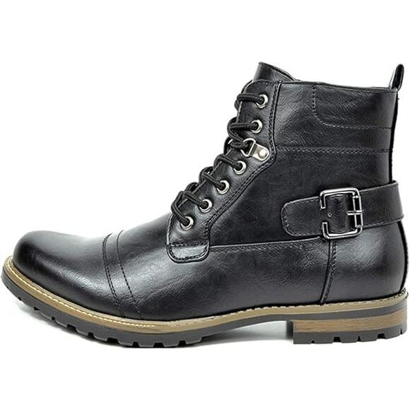 Bruno Marc Philly-5 Black Lace Zip Up Combat Ankle Boots Mens US 13 New main image 7